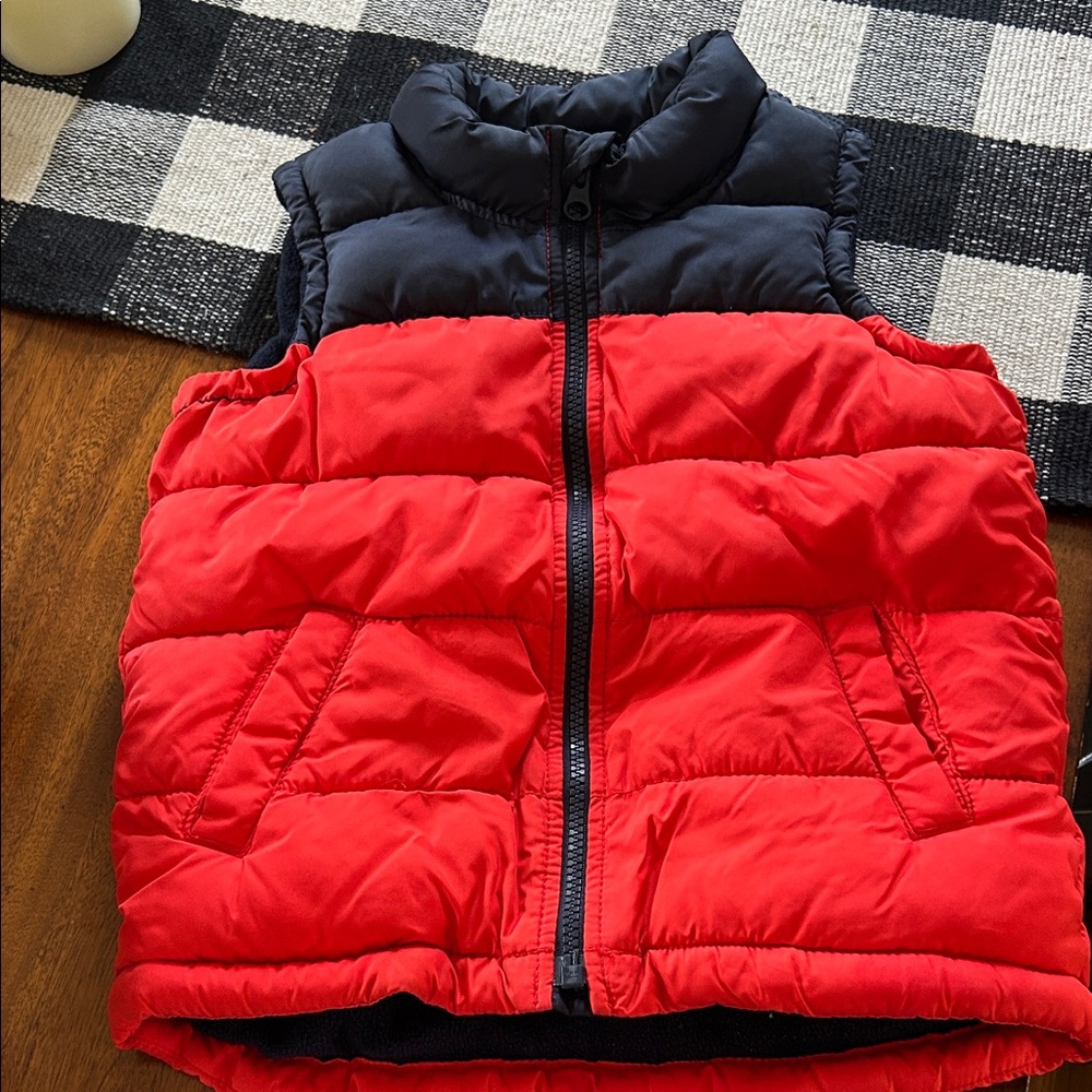 Old Navy Red and Black Kids Puffer Vest